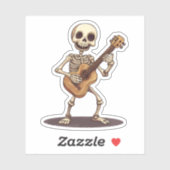 Skeleton Playing Guitar Aufkleber (Blatt)