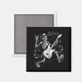 Skeleton Playing Guitar Music For Men Women Rock B Magnet (Vorderseite/Rückseite)
