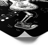 Skeleton Playing Guitar Music For Men Women Rock B Poster (Ecke)