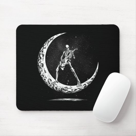 Skeleton Playing Guitar Rock And Roll Band For Men Mousepad (Mit Mouse)