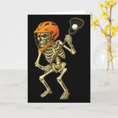 Skeleton Playing Lacrosse Funny Lacrosse Players H Karte (Gelbe Blume)