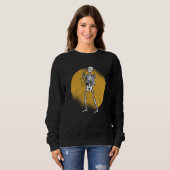 Skeleton Playing Saxophone Jazz Halloween Music Sp Sweatshirt (Vorne ganz)