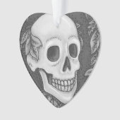 SKELETON PORTRAIT GOTHIC SKULL ORNAMENT Herz (Vorderseite)