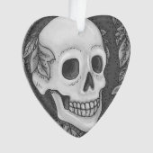 SKELETON PORTRAIT GOTHIC SKULL ORNAMENT Herz (Vorderseite)