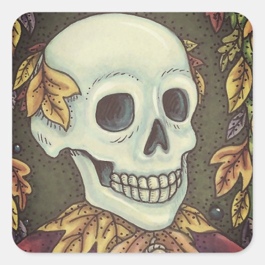 SKELETON PORTRAIT, SKULL HALLOWEEN STICKER (Vorderseite)