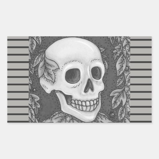 SKELETON PORTRAIT, SKULL HALLOWEEN STICKER (Vorderseite)