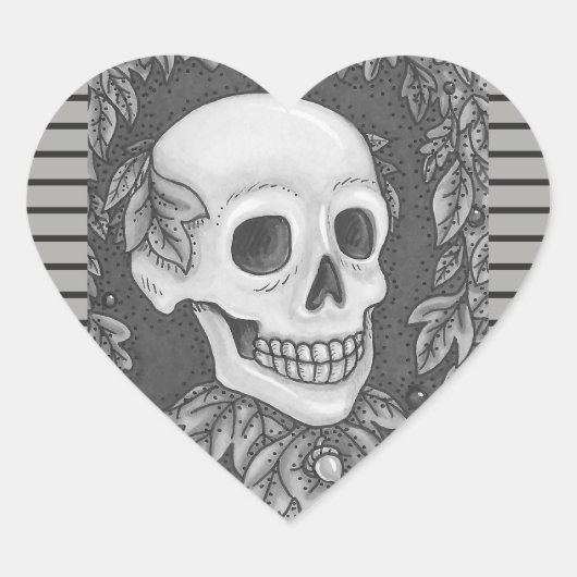 SKELETON PORTRAIT, SKULL HALLOWEEN STICKER (Vorderseite)
