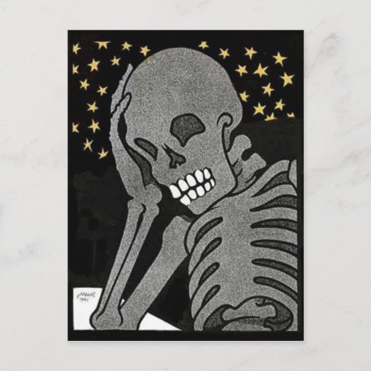 Skeleton-Postkarte überlegen Postkarte (Vorderseite)
