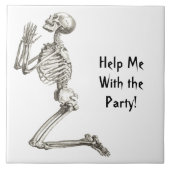 Skeleton Prahling Halloween Tile Fliese (Vorderseite)