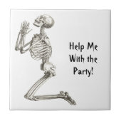 Skeleton Prahling Halloween Tile Fliese (Vorderseite)