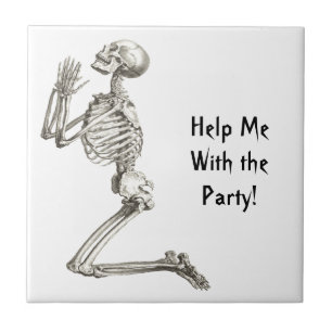 Skeleton Prahling Halloween Tile Fliese