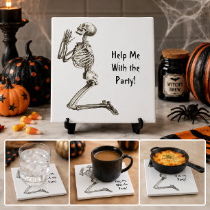 Skeleton Prahling Halloween Tile Fliese