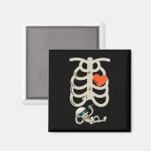 Skeleton Pregnancy Announcement Röntgen Halloween Magnet (Vorderseite/Rückseite)