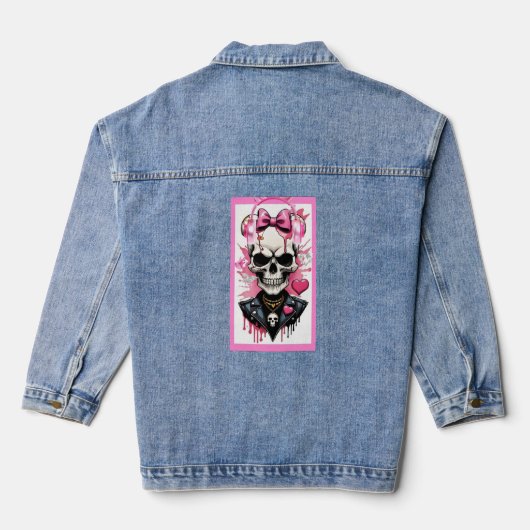 Skeleton print jacket jeansjacke (Rückseite)