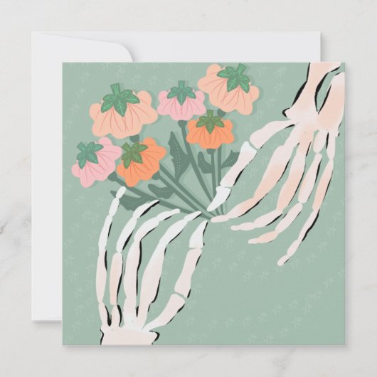 Skeleton Pumpkin Bouquet Halloween Brautparty (Vorderseite)