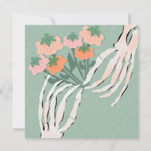 Skeleton Pumpkin Bouquet Halloween Brautparty
