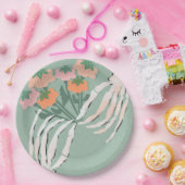 Skeleton Pumpkin Bouquet Halloween Brautparty Pappteller (Party)