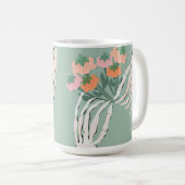 Skeleton Pumpkin Bouquet Halloween Kaffeetasse (VorderseiteRechts)