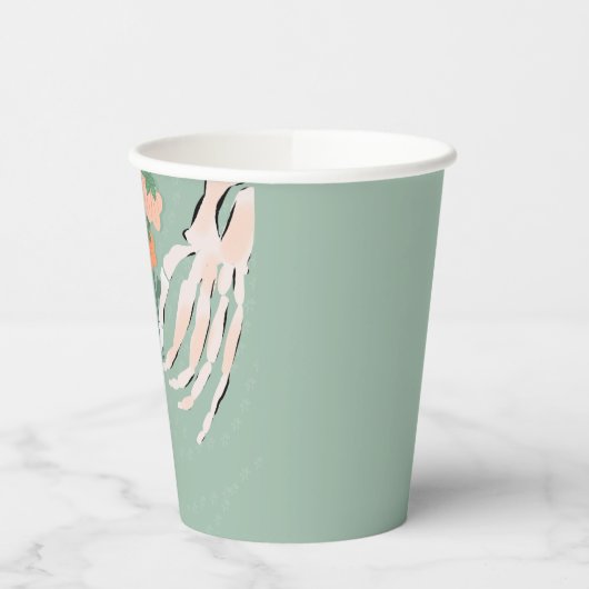 Skeleton Pumpkin Bouquet Halloween Pappbecher (Links)