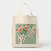 Skeleton Pumpkin Bouquet Halloween Tragetasche (Vorne)