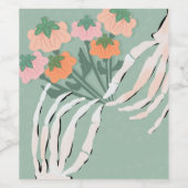 Skeleton Pumpkin Bouquet Halloween Weinetikett (Einzelnes Label)