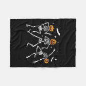 Skeleton Pumpkin Halloween Fleecedecke (Vorderseite (Horizontal))