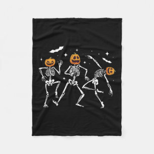 Skeleton Pumpkin Halloween Fleecedecke