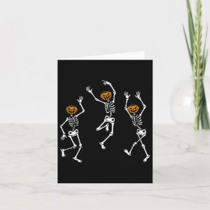 Skeleton Pumpkin Head Tanzen Halloween Spooky Bon Karte