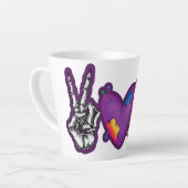 Skeleton Pumpkin Peace Liebe Halloween Milchtasse (Linke Ecke)