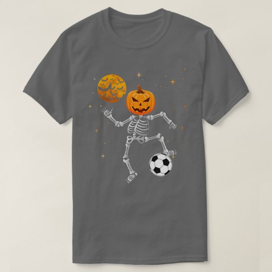 Skeleton Pumpkin Soccer Halloween Boys Girls Kinde T-Shirt (Design vorne)
