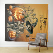 Skeleton Pumpkins Halloween Background Wandteppich (Beispiel (Horizontal))