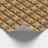 Skeleton Pumpkins Halloween Wrapping Paper Geschenkpapier (Ecke)