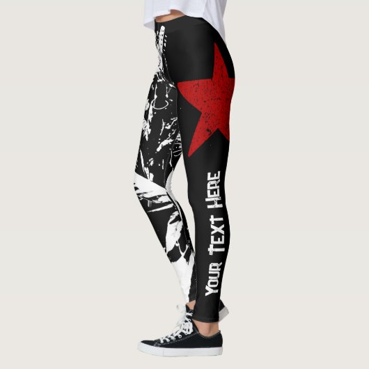 Skeleton Punk Rock Custom Text Street Art Leggings (Links)