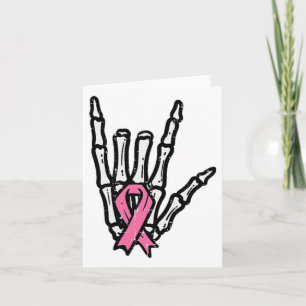 Skeleton Punk Rock Rocker Rocker Pink Breast Cance Karte