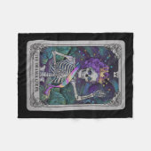 Skeleton Queen Tarot Card Gothic Hexy Halloween Fleecedecke (Vorderseite (Horizontal))