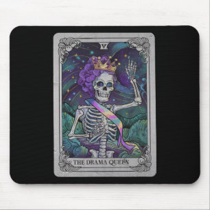 Skeleton Queen Tarot Card Gothic Hexy Halloween Mousepad