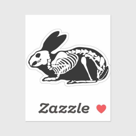 Skeleton Rabbit Aufkleber (Blatt)