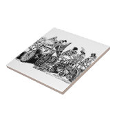 Skeleton Radfahrer durch José Guadalupe Posada Fliese (Seite)