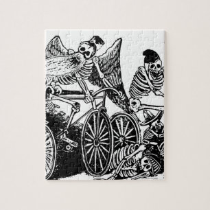 Skeleton Radfahrer durch José Guadalupe Posada Puzzle