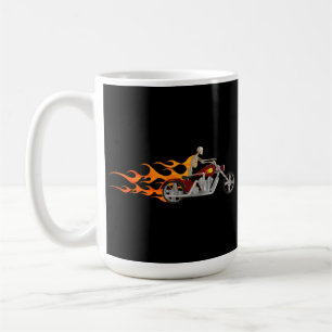 Skeleton Radfahrer u. Flammen: Kaffee-Tasse Kaffeetasse
