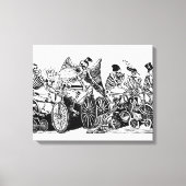 Skeleton-Radfahrer von José Guadalupe Posada Leinwanddruck (Vorderseite)