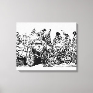 Skeleton-Radfahrer von José Guadalupe Posada Leinwanddruck