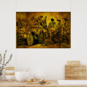 Skeleton-Radfahrer von José Guadalupe Posada Poster (Küche)