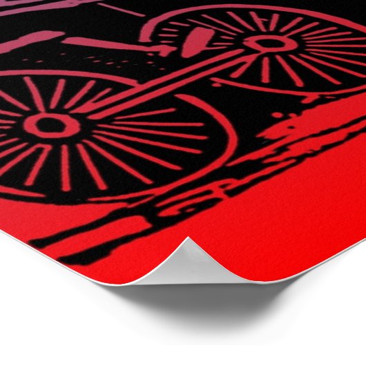 Skeleton-Radfahrer von José Guadalupe Posada Poster (Ecke)