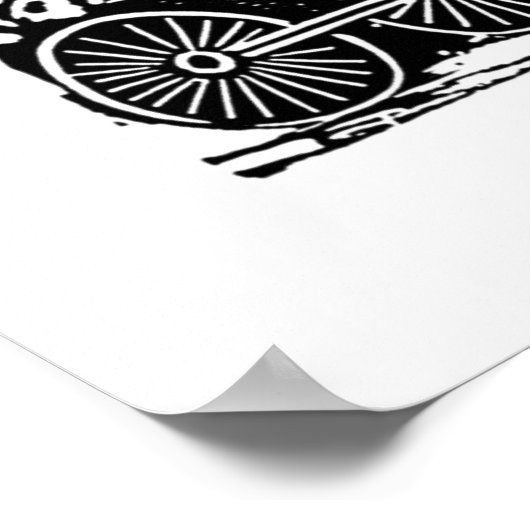 Skeleton-Radfahrer von José Guadalupe Posada Poster (Ecke)