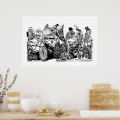 Skeleton-Radfahrer von José Guadalupe Posada Poster (Küche)