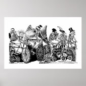 Skeleton-Radfahrer von José Guadalupe Posada Poster (Vorne)