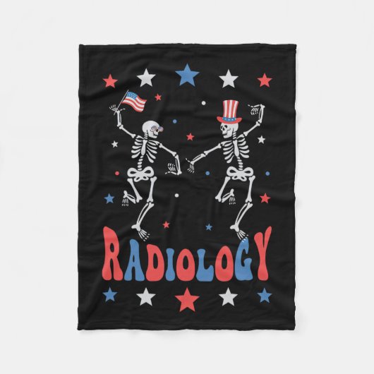 Skeleton Radiology Röntgen Tech Patriotic 4th of J Fleecedecke (Vorderseite)