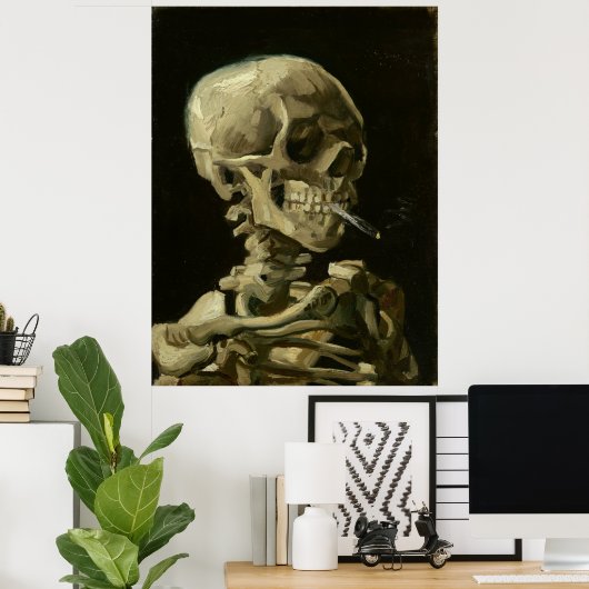 Skeleton Rauchen als Zigarette von Vincent van Gog Poster (Heimbüro)