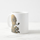 Skeleton Rauchen Van Gogh Art Kaffeetasse (Vorderseite Links)